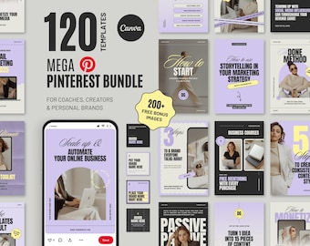 Pinterest Canva Templates: Social Media Branding Kit (Digital Download D2 Collection) D2