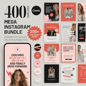 Instagram Canva Templates Bundle: Social Media Reels, Posts, Stories (Digital Download) PG01
