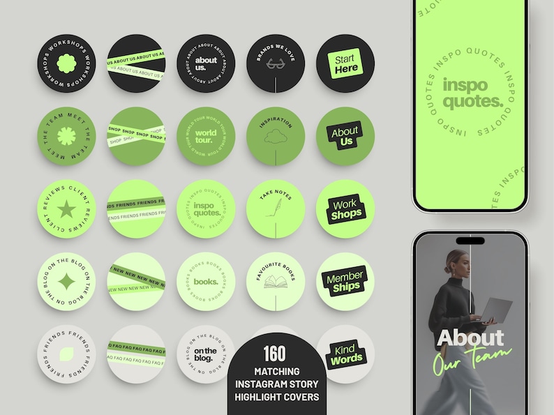 Instagram Story Highlights Instagram Covers Template Social Media Manager Templates Content Creator Template Bundle Instagram Story Collection Social Media Marketing Kit Professional Brand Resource Pack Digital Download Package Business Profile Enhancement Complete Template Set Commercial License Included Social Media Templates Neon Instagram Template Bold
