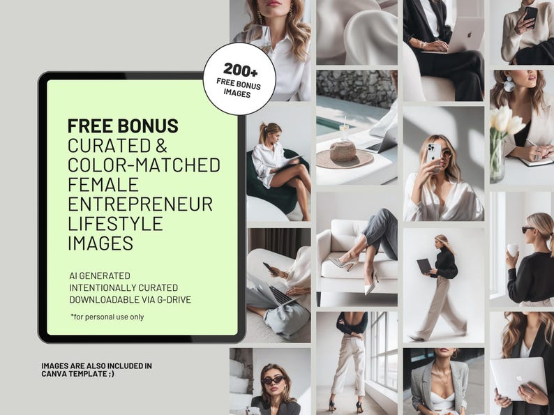 BONUS FREE Feminine Business Lifestyle Images included. DIY Canva website template perfect for service providers and digital entrepreneurs who want a cohesive, branded online presence without hiring a designer.