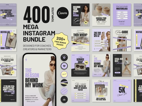 Instagram Canva Template Bundle: Social Media Branding Kit D2