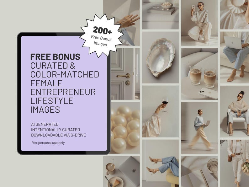 Free AI generated images for female entrepreneurs with every purchase. Check out this Squarespace drag and drop website template for women entrepreneurs built with modular sections, bold headlines, and a refined editorial style in violet and neutral colors. Feminine business website template for Squarespace featuring modern layouts for coaches, courses, podcasts, and personal brands with no coding needed.