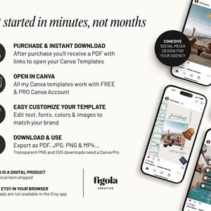 Editable Canva travel template bundle with instant digital download. Access your templates through Canva, customize branding and content, then download and publish professional travel marketing posts in minutes.