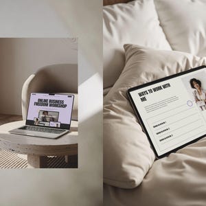 Squarespace 7.1 website template for women entrepreneurs with a bold modern editorial style, purple and neutral color palette, and fully customizable sections built for online businesses.
