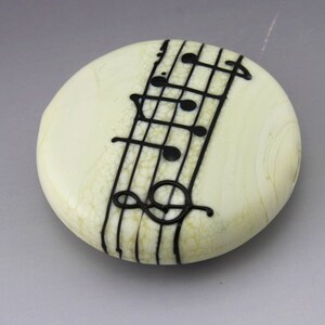 Lampwork Music Bead, Focal Bead, Handmade Lampwork Beads, Lampwork Lentil Bead, Artisan Lampwork Beads, SRA Lampwork, Heather Behrendt