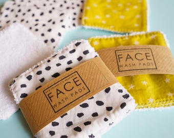 Discos faciales de microfibra reutilizables hechos a mano: toallitas desmaquillantes de algodón