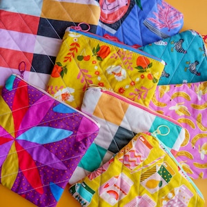 Quilted Zipper Pouch | Travel Zipper Pouch | Colorful Makeup Bag | Makeup Pouch | Cosmetic Bag | Teacher Appreciation Gift  | Trendy Bag