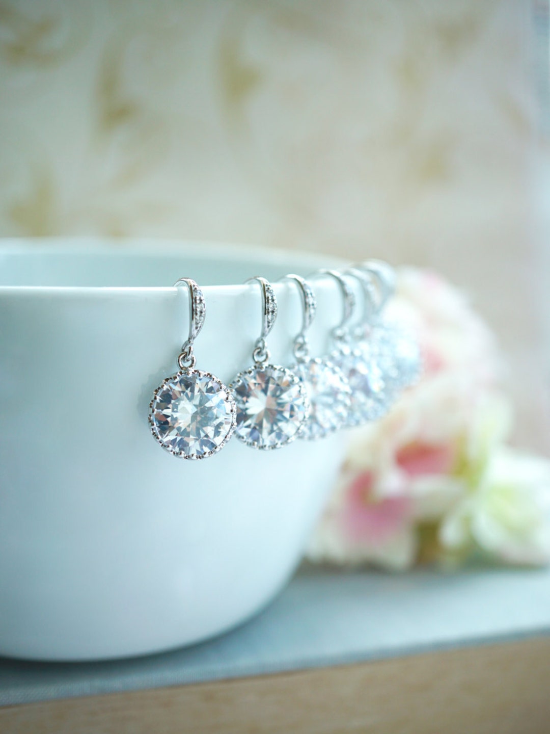 Bridesmaids Wedding Earrings 7 Seven Bridal Earrings 15% - Etsy