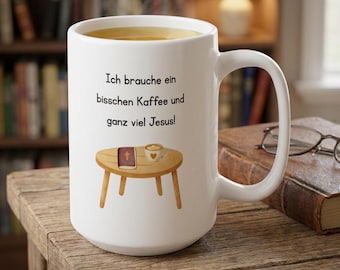 Christian Coffee Mug with Saying | I need coffee and Jesus | Gift for Christians | Funny Bible Mug | Coffee Love Jesus