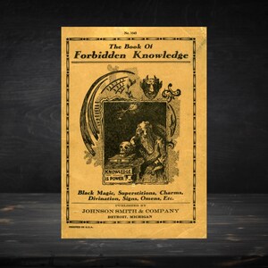 The Book of Forbidden Knowledge Grimoire pages Spell book Beginner witch kit Baby witch basics