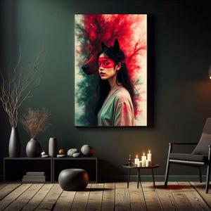 Japanese Anime Art Poster, Studio Ghibli Poster, Mononoke Inspired, Digital Painting Wall Art, Home Decor