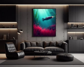 Subnautica Vibrant Scene Poster, Gaming Wall Art, Digital Printable Wall Art, Download,  Subnautica Poster Digital