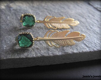 Pendientes de hoja de oro - Hoja de oro moderna - Oro mate - Boho Chic - Amante de la naturaleza - Regalo de la naturaleza - Pendientes de dama de honor - Jardín - Pendientes de poste
