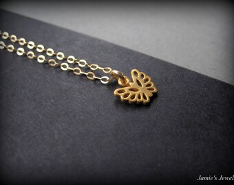 Tiny Gold Butterfly Necklace -Gold Butterfly Necklace - Butterfly Jewelry - Nature Inspired Necklace - Simple Gold Necklace - MInimal Gold