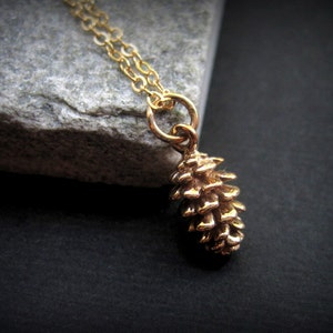 Pinecone Necklace  - Gold Pinecone Necklace - Bronze Pinecone  -Tiny Pinecone - Minimal Jewelry - Modern - Nature Inspired - Winter