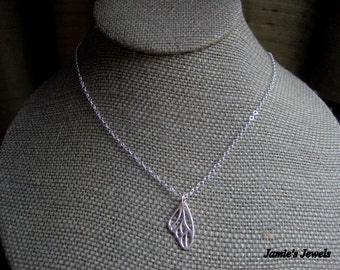 Collar de ala de mariposa de plata de ley - collar moderno de plata de ley - collar moderno de plata de ley - todos los días - inspirado en la naturaleza