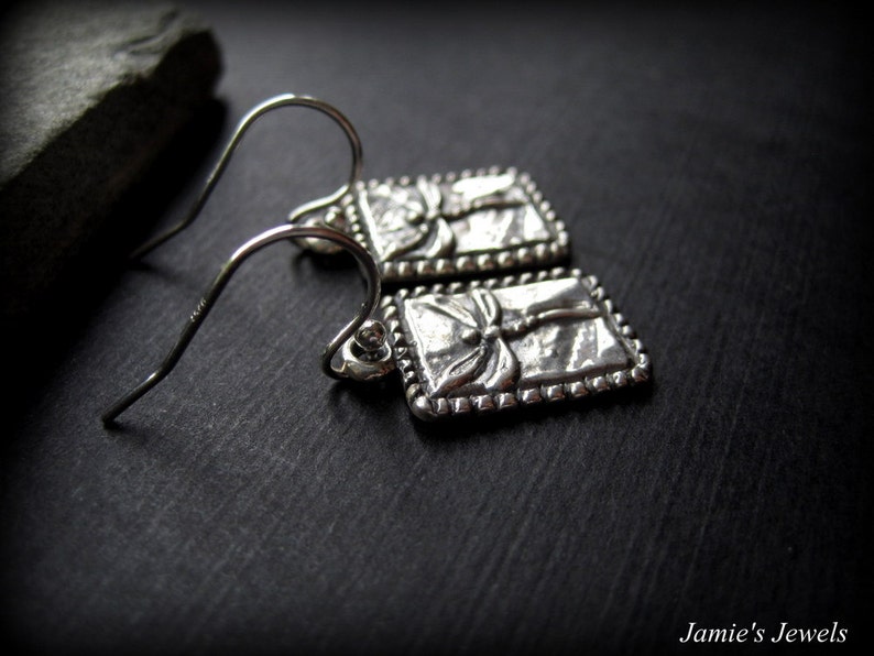 Sterling Silver Dragonfly Earrings Dragonfly Earrings Rustic Sterling Silver Earrings Oxidized Sterling Silver Earrings image 2