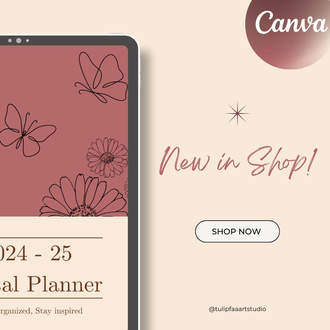 Canva digital planner template monthly planner weekly planner