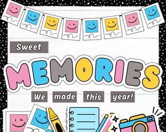 Kit para tablón de anuncios de fin de curso, decoración de aula de verano (descarga digital)