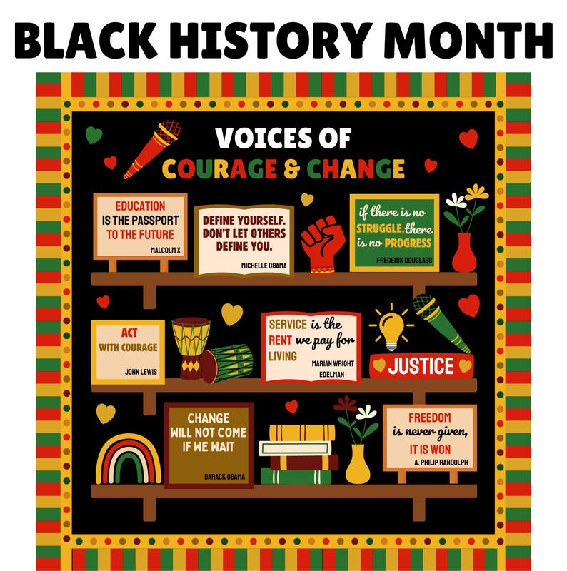 Black History Month Bulletin Board, Inspirational Classroom Quotes ...
