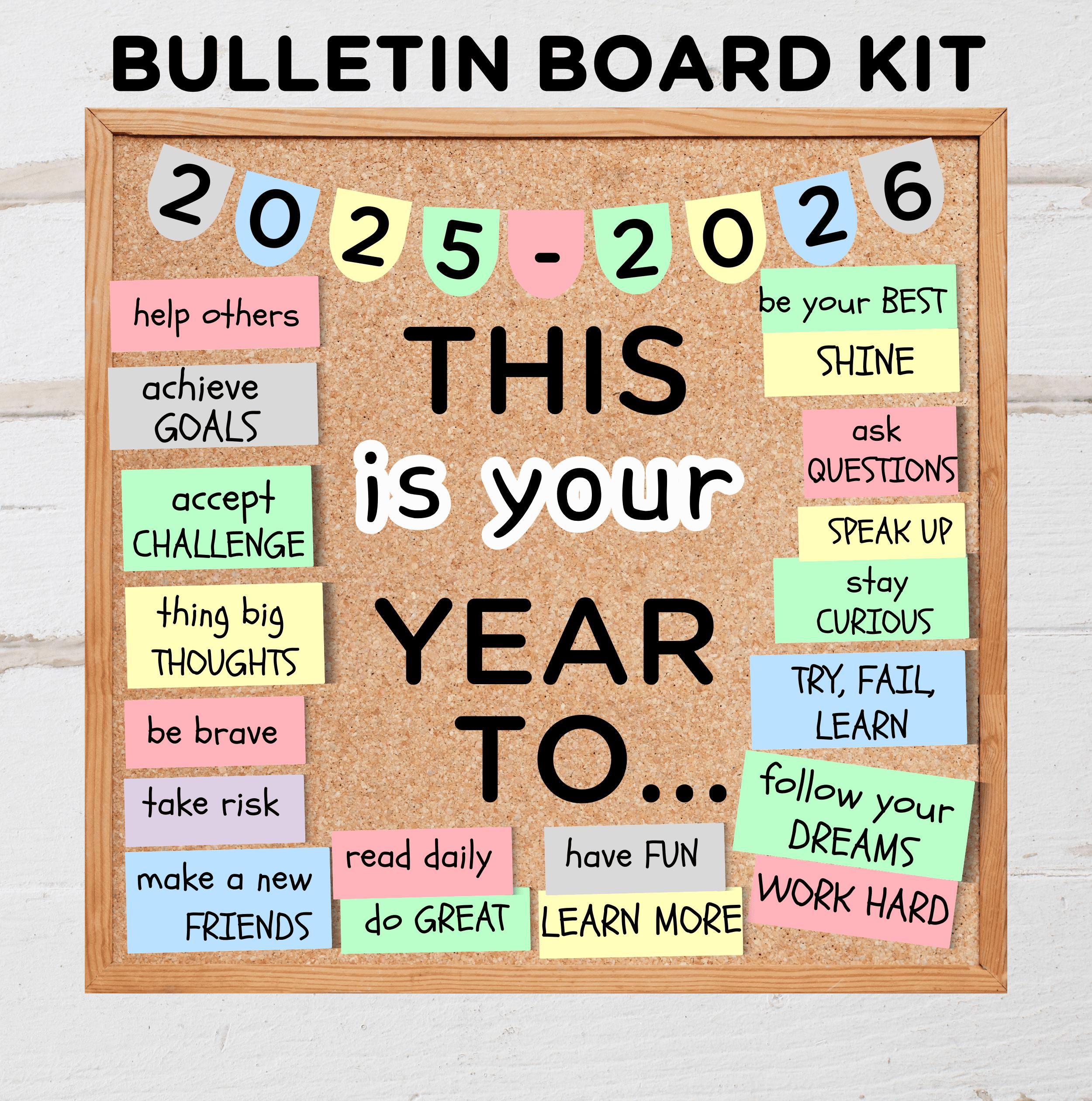 Motivational Classroom Bulletin Board Kit: Back to School Decor ...