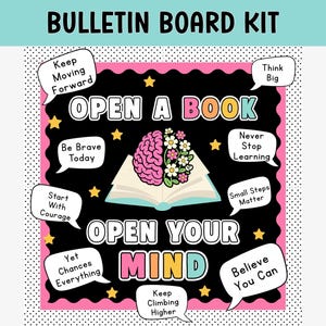 Back to School Library Bulletin Board, August Reading Corner Decor, Literacy Door Decor, Printable Library Display