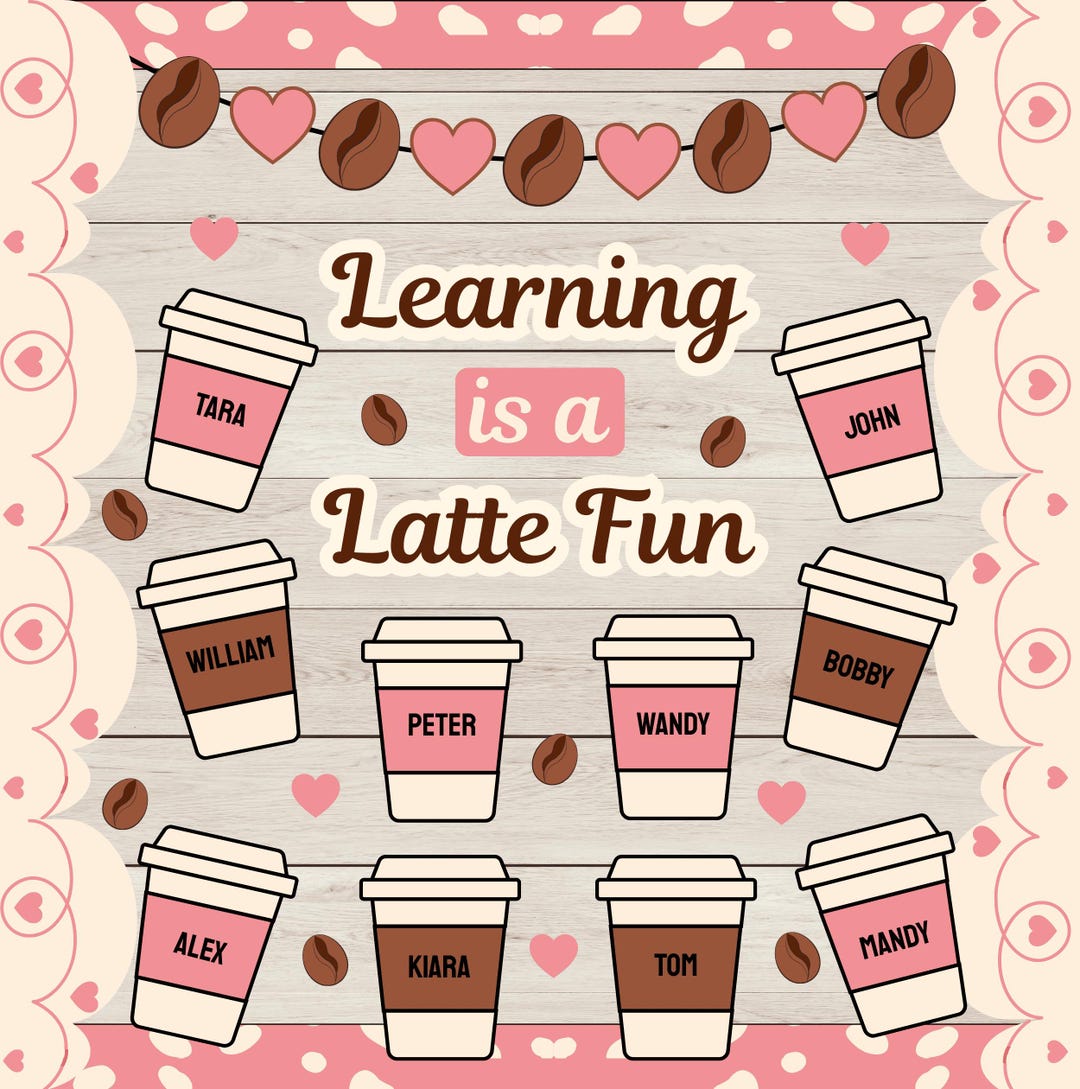 Coffee Theme Bulletin Board Kit, Editable Classroom Decor (digital ...