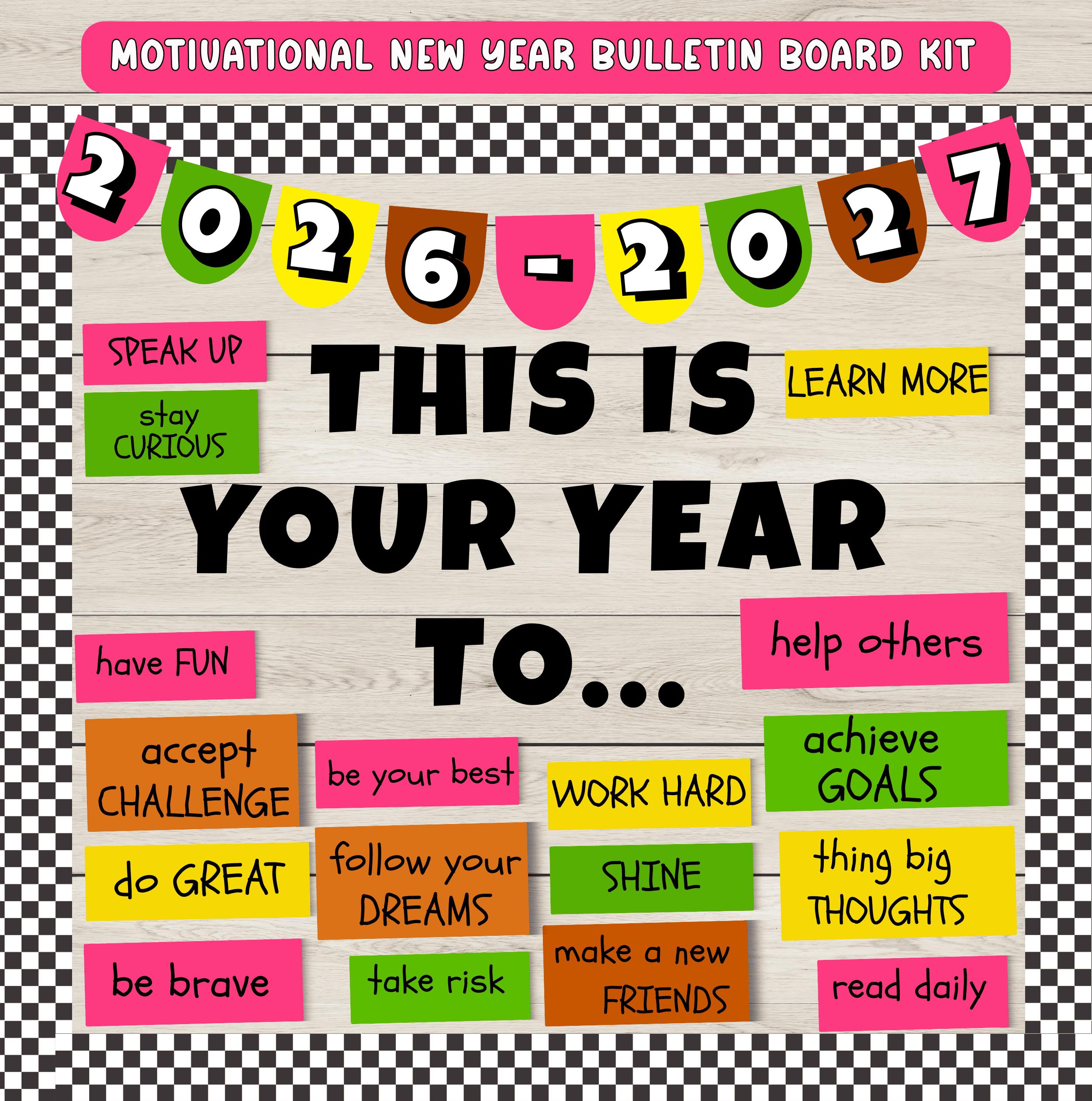 Motivational Classroom Bulletin Board Kit: This is Your Year Decor ...