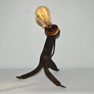 Upcycled Repurposed Rusty Plow Unique One of a Kind Lamp Light Night Light Table Lamp ~ Edison Bulb Lighting