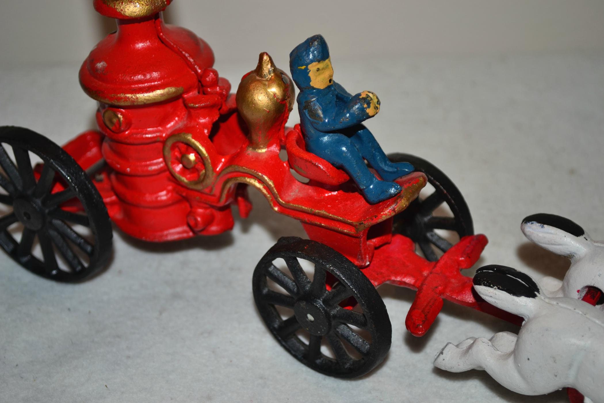 Unique Vintage Antique Cast Iron Firetruck With Removable - Etsy