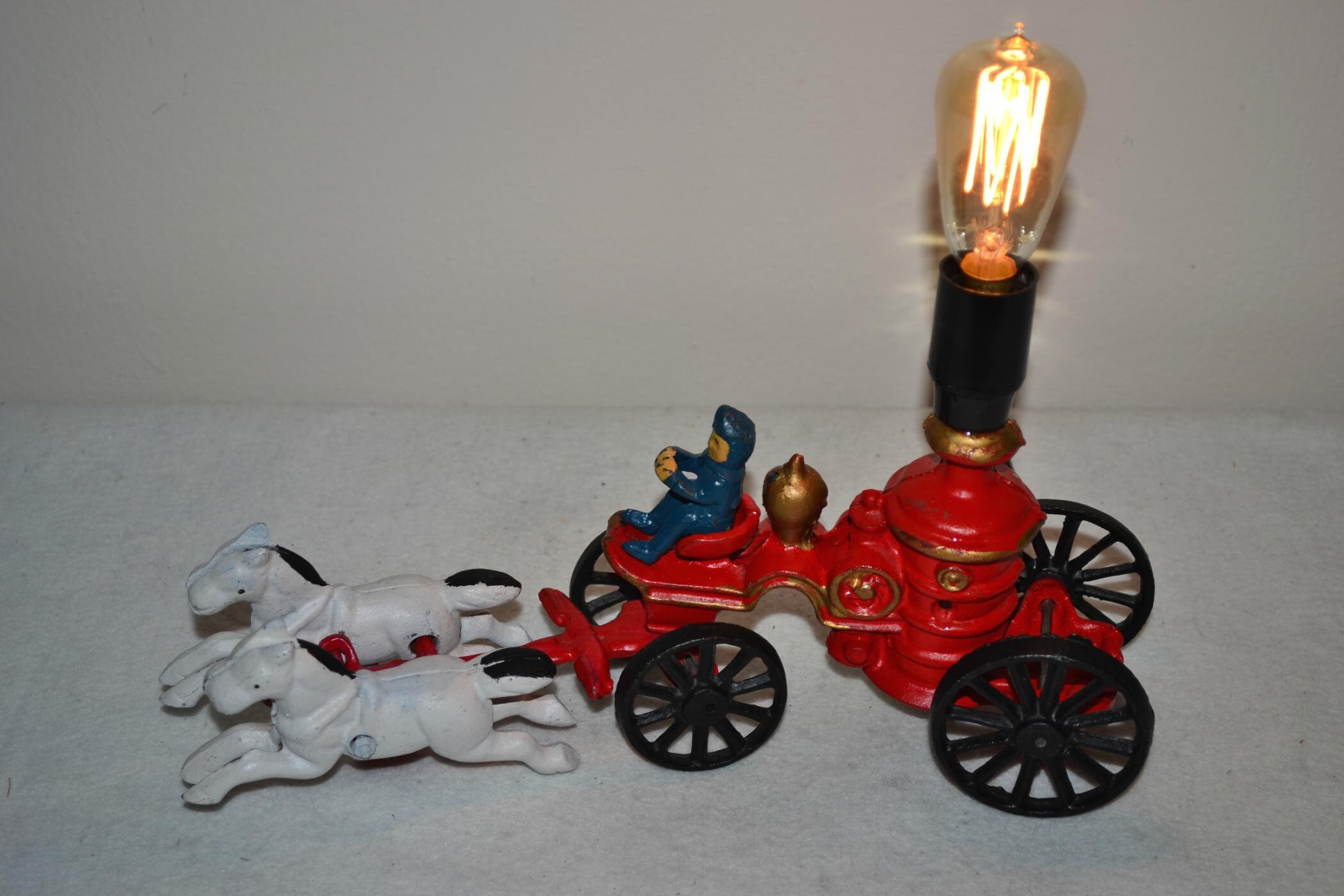Unique Vintage Antique Cast Iron Firetruck With Removable - Etsy