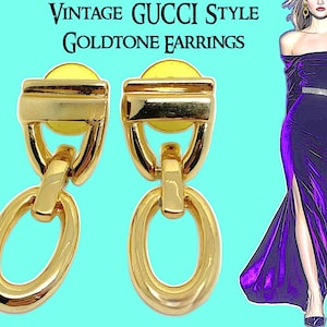 Pendientes dorados estilo GUCCI vintage