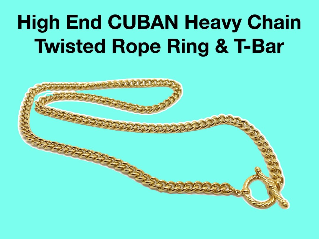 Cuban Link Chain: Twisted Rope T-bar, Heavy Curb Chain (28 Inch) - Etsy