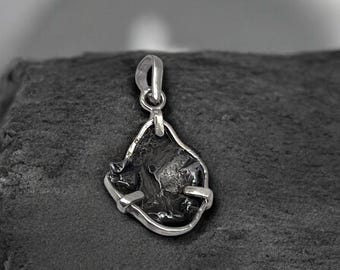 Sikhote-Alin Iron Meteorite Pendant: Sterling Silver Space Jewelry
