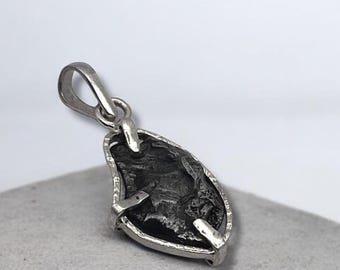 Sikhote-Alin Iron Meteorite Pendant: Sterling Silver Space Jewelry