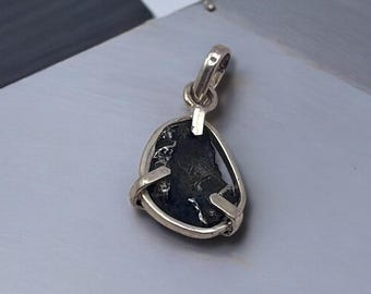 Sikhote-Alin Iron Meteorite Pendant: Sterling Silver Space Jewelry