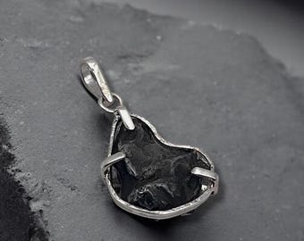 Sikhote-Alin Iron Meteorite Pendant: Sterling Silver Space Jewelry