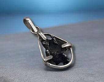 Sikhote-Alin Iron Meteorite Pendant: Sterling Silver Space Jewelry