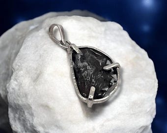 Sikhote-Alin Iron Meteorite Pendant: Sterling Silver Space Jewelry