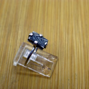 Gibeon Eisen Meteorit Damast Silber Ring Meteorit Schmuck 6th Jahrestag Geschenk