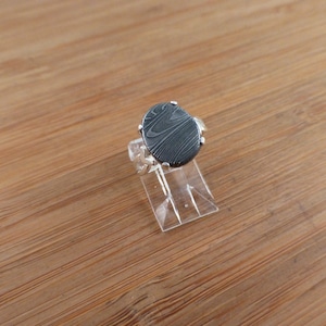 Gibeon Eisen Meteorit Damast Silber Ring Meteorit Schmuck 6th Jahrestag Geschenk