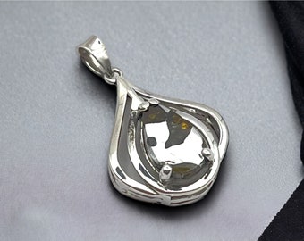 Imilac Stony Iron Pallasite Meteorite silver pendant Meteorite Jewelry / space rocks/ meteor jewelry  6th anniversary gift