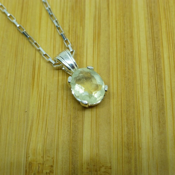 Libyan Desert Glass faceted Silver Pendant / Necklace Meteorite Jewelry / space rocks/ meteor jewelry  6th anniversary gift