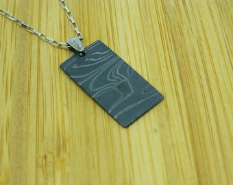 Gibeon Meteorite Damascus Pendant: Sterling Silver Space Jewelry