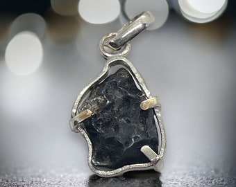 Sikhote-Alin Iron Meteorite Pendant: Sterling Silver Space Jewelry