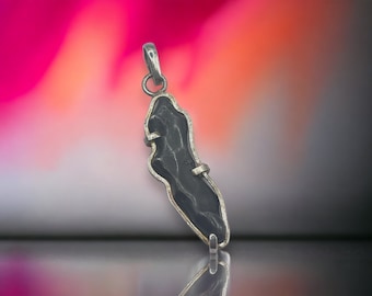 Sikhote-Alin Iron Meteorite Pendant: Sterling Silver Space Jewelry