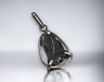 Sikhote-Alin Iron Meteorite Pendant: Sterling Silver Space Jewelry