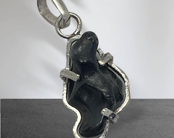 Sikhote-Alin Iron Meteorite Pendant: Sterling Silver Space Jewelry