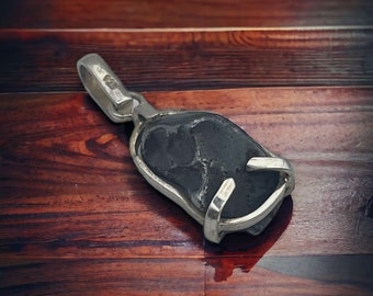 Sikhote-Alin Iron Meteorite Pendant: Sterling Silver Space Jewelry