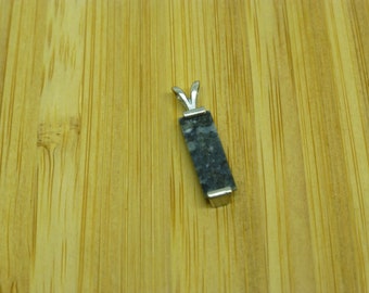 Genuine Lunar Meteorite Pendant: 14k White Gold Moon Rock Jewelry